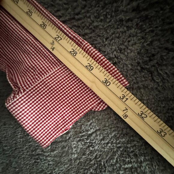 Gitman Bros. Tailored Fit Button Up Shirt Mens USA Made 16.5 40 Red White Check - Picture 10 of 11